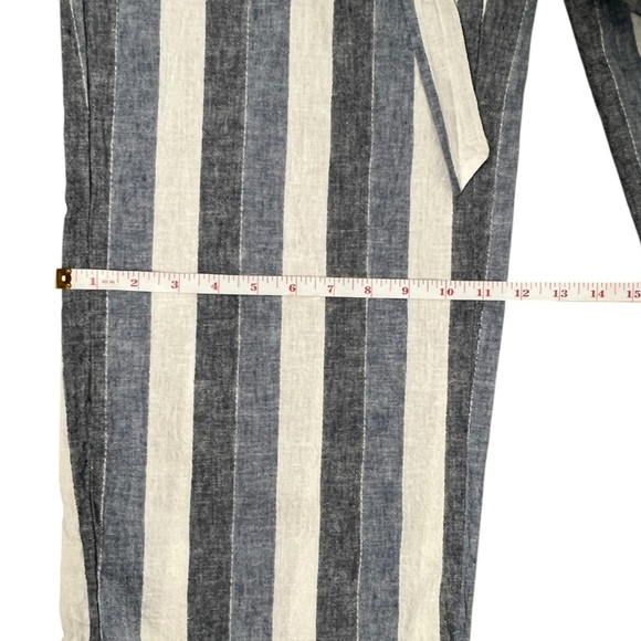 LC Lauren Conrad Blue and White Striped Linen Blend Pants - Picture 9 of 11